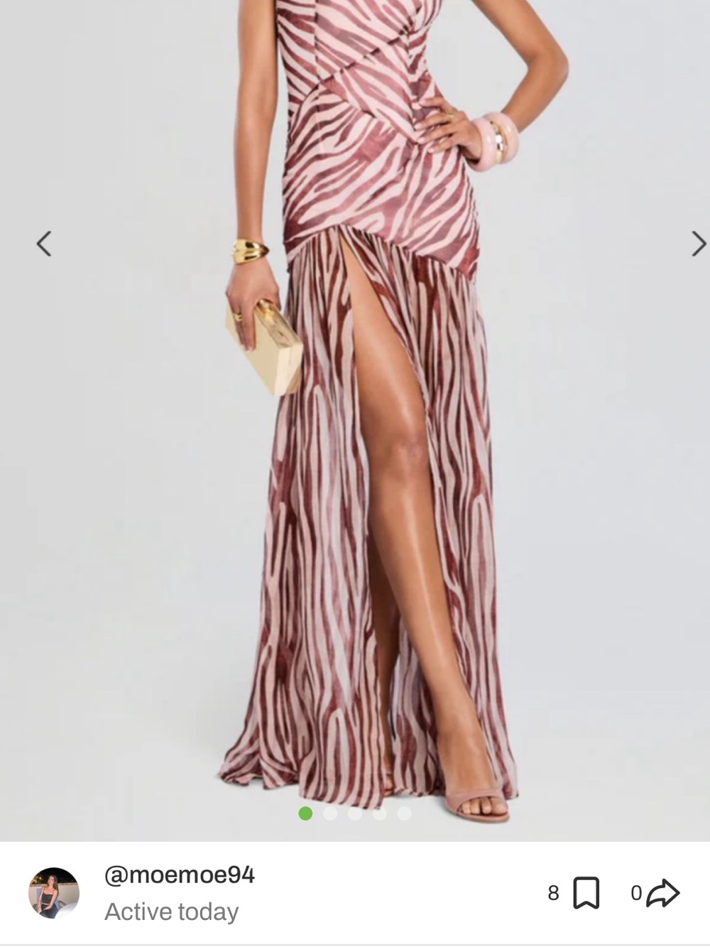Retrofete Nicole Dress in Earl Rose Zebra. Worn once